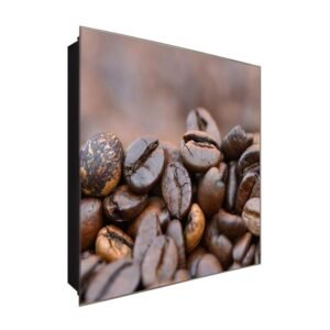  Schlüsselkasten 'Kaffeebohnenquartier' 30x30 Glas, inkl. Haken Schlüsselbrett Schlüssel-Box Design Aufbewahrung