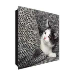  Schlüsselkasten 'Katzenkind ' 30x30 Glas, inkl. Haken Schlüsselbrett Schlüssel-Box Design Aufbewahrung