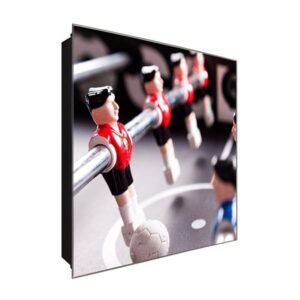  Schlüsselkasten 'Kicker Männchen' 30x30 Glas, inkl. Haken Schlüsselbrett Schlüssel-Box Design Aufbewahrung