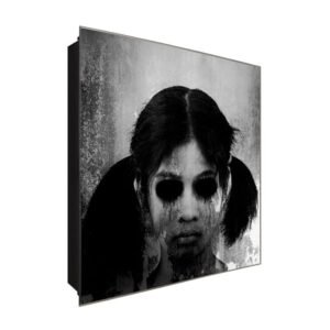  Schlüsselkasten 'Kind of Horror' 30x30 Glas, inkl. Haken Schlüsselbrett Schlüssel-Box Design Aufbewahrung