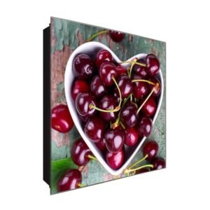  Schlüsselkasten 'Kirsch Liebe ' 30x30 Glas, inkl. Haken Schlüsselbrett Schlüssel-Box Design Aufbewahrung