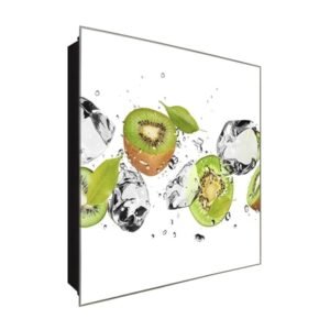  Schlüsselkasten 'Kiwi' 30x30 Glas, inkl. Haken Schlüsselbrett Schlüssel-Box Design Aufbewahrung