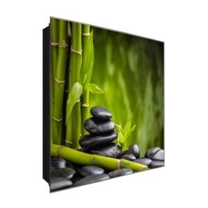  Schlüsselkasten 'Kleine Oase' 30x30 Glas, inkl. Haken Schlüsselbrett Schlüssel-Box Design Aufbewahrung