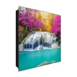  Schlüsselkasten 'Kleiner Wasserfall' 30x30 Glas, inkl. Haken Schlüsselbrett Schlüssel-Box Design Aufbewahrung