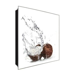  Schlüsselkasten 'Kokoswasser' 30x30 Glas, inkl. Haken Schlüsselbrett Schlüssel-Box Design Aufbewahrung