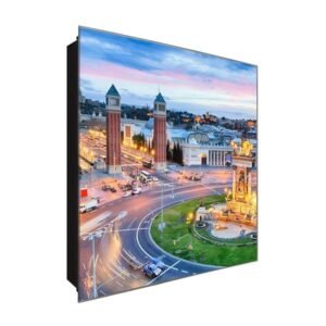  Schlüsselkasten 'Kreisverkehr' 30x30 Glas, inkl. Haken Schlüsselbrett Schlüssel-Box Design Aufbewahrung