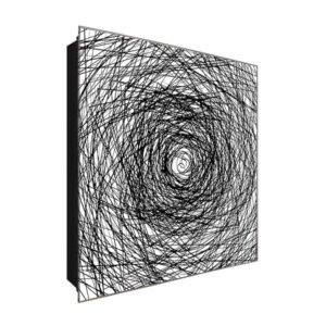  Schlüsselkasten 'Kringel Kunst' 30x30 Glas, inkl. Haken Schlüsselbrett Schlüssel-Box Design Aufbewahrung