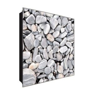  Schlüsselkasten 'Kühlende Steine ' 30x30 Glas, inkl. Haken Schlüsselbrett Schlüssel-Box Design Aufbewahrung