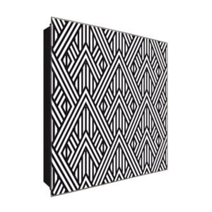  Schlüsselkasten 'Kunst Dreicke' 30x30 Glas, inkl. Haken Schlüsselbrett Schlüssel-Box Design Aufbewahrung