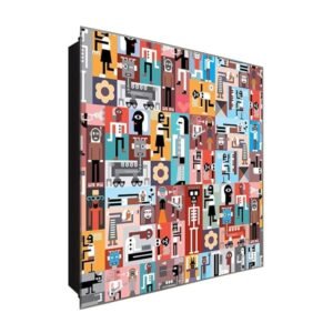  Schlüsselkasten 'Kunstschauspiel' 30x30 Glas, inkl. Haken Schlüsselbrett Schlüssel-Box Design Aufbewahrung