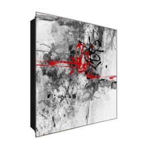  Schlüsselkasten 'Kunstvolle Linien ' 30x30 Glas, inkl. Haken Schlüsselbrett Schlüssel-Box Design Aufbewahrung