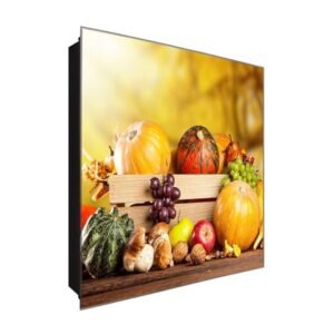  Schlüsselkasten 'Kürbiskiste' 30x30 Glas, inkl. Haken Schlüsselbrett Schlüssel-Box Design Aufbewahrung