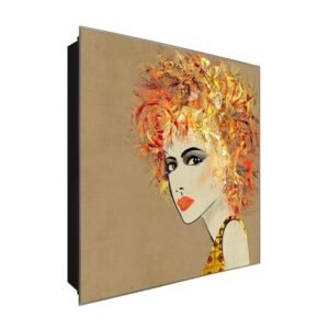  Schlüsselkasten 'Lady Chaos ' 30x30 Glas, inkl. Haken Schlüsselbrett Schlüssel-Box Design Aufbewahrung