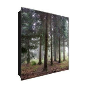  Schlüsselkasten 'Lange Bäume' 30x30 Glas, inkl. Haken Schlüsselbrett Schlüssel-Box Design Aufbewahrung