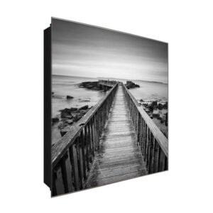  Schlüsselkasten 'Langer Steg' 30x30 Glas, inkl. Haken Schlüsselbrett Schlüssel-Box Design Aufbewahrung