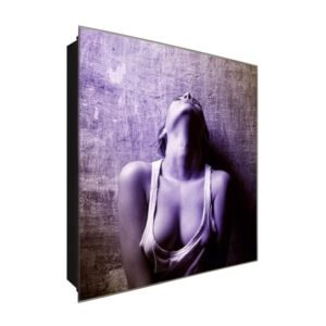  Schlüsselkasten 'Laszive Einblicke' 30x30 Glas, inkl. Haken Schlüsselbrett Schlüssel-Box Design Aufbewahrung