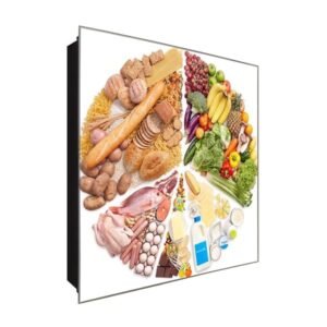  Schlüsselkasten 'Lebensmittel' 30x30 Glas, inkl. Haken Schlüsselbrett Schlüssel-Box Design Aufbewahrung