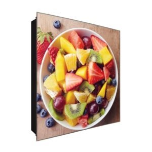  Schlüsselkasten 'Leckerer Obstsalat' 30x30 Glas, inkl. Haken Schlüsselbrett Schlüssel-Box Design Aufbewahrung