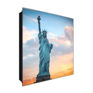  Schlüsselkasten 'Liberty Island ' 30x30 Glas, inkl. Haken Schlüsselbrett Schlüssel-Box Design Aufbewahrung