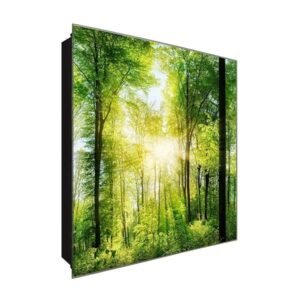  Schlüsselkasten 'Lichtblick Lichtung' 30x30 Glas, inkl. Haken Schlüsselbrett Schlüssel-Box Design Aufbewahrung