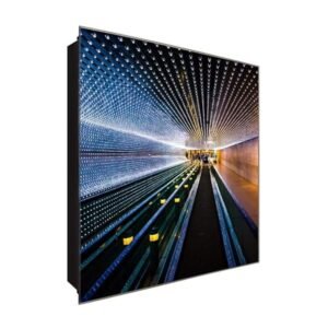  Schlüsselkasten 'Lichtertunnel' 30x30 Glas, inkl. Haken Schlüsselbrett Schlüssel-Box Design Aufbewahrung