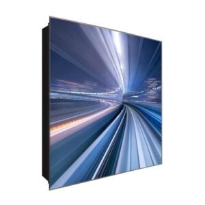  Schlüsselkasten 'Lichtgeschwindigkeit' 30x30 Glas, inkl. Haken Schlüsselbrett Schlüssel-Box Design Aufbewahrung