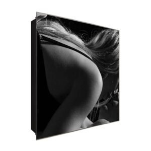  Schlüsselkasten 'Liegendes Paar' 30x30 Glas, inkl. Haken Schlüsselbrett Schlüssel-Box Design Aufbewahrung