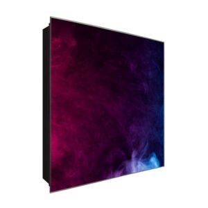  Schlüsselkasten 'Lila Blau Rauch' 30x30 Glas, inkl. Haken Schlüsselbrett Schlüssel-Box Design Aufbewahrung