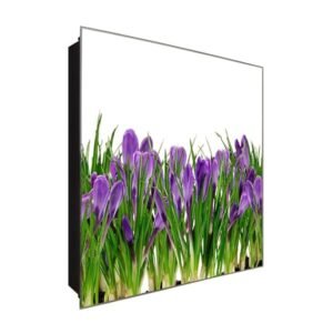  Schlüsselkasten 'Lila Grün Mix' 30x30 Glas, inkl. Haken Schlüsselbrett Schlüssel-Box Design Aufbewahrung