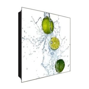  Schlüsselkasten 'Limetten Dusche' 30x30 Glas, inkl. Haken Schlüsselbrett Schlüssel-Box Design Aufbewahrung