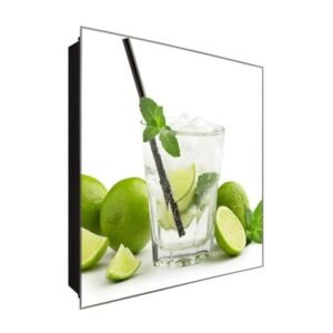  Schlüsselkasten 'Limettenglas' 30x30 Glas, inkl. Haken Schlüsselbrett Schlüssel-Box Design Aufbewahrung