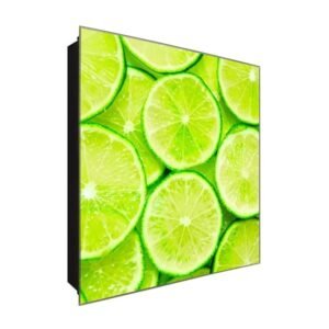  Schlüsselkasten 'Limettenscheiben' 30x30 Glas, inkl. Haken Schlüsselbrett Schlüssel-Box Design Aufbewahrung