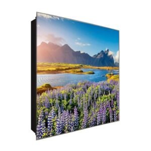  Schlüsselkasten 'Lupinienwiese' 30x30 Glas, inkl. Haken Schlüsselbrett Schlüssel-Box Design Aufbewahrung