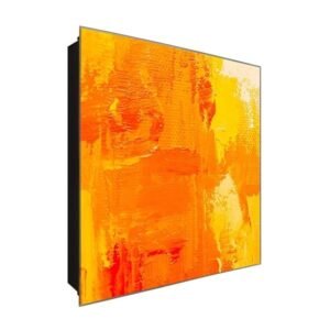  Schlüsselkasten 'Lust auf Orange' 30x30 Glas, inkl. Haken Schlüsselbrett Schlüssel-Box Design Aufbewahrung