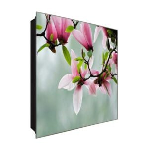  Schlüsselkasten 'Magnolia ' 30x30 Glas, inkl. Haken Schlüsselbrett Schlüssel-Box Design Aufbewahrung