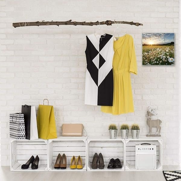 Schlüsselkasten 'Margeriten Wiese' 30x30 Glas, inkl. Haken Schlüsselbrett Schlüssel-Box Design Aufbewahrung – Bild 4