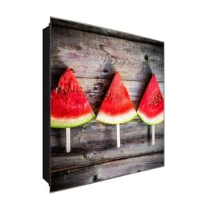  Schlüsselkasten 'Melone am Stiel' 30x30 Glas, inkl. Haken Schlüsselbrett Schlüssel-Box Design Aufbewahrung