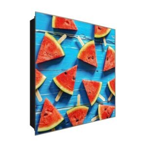  Schlüsselkasten 'Melonen Parade' 30x30 Glas, inkl. Haken Schlüsselbrett Schlüssel-Box Design Aufbewahrung