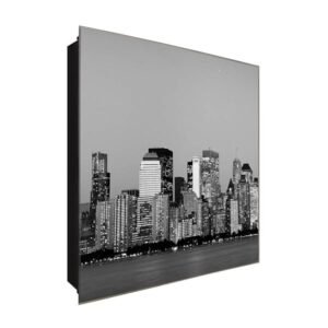  Schlüsselkasten 'Metropole Tower' 30x30 Glas, inkl. Haken Schlüsselbrett Schlüssel-Box Design Aufbewahrung