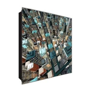  Schlüsselkasten 'Metropolitan Area ' 30x30 Glas, inkl. Haken Schlüsselbrett Schlüssel-Box Design Aufbewahrung