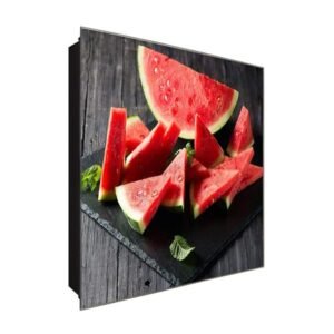  Schlüsselkasten 'Minze und Melone' 30x30 Glas, inkl. Haken Schlüsselbrett Schlüssel-Box Design Aufbewahrung