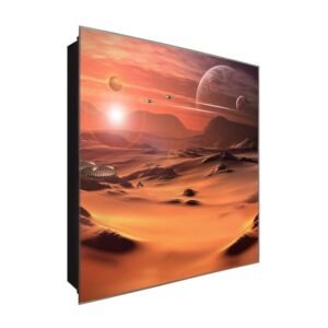  Schlüsselkasten 'Mission Mars ' 30x30 Glas, inkl. Haken Schlüsselbrett Schlüssel-Box Design Aufbewahrung