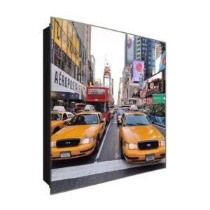  Schlüsselkasten 'Mitten im Stau' 30x30 Glas, inkl. Haken Schlüsselbrett Schlüssel-Box Design Aufbewahrung