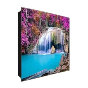  Schlüsselkasten 'Mitten in der Natur' 30x30 Glas, inkl. Haken Schlüsselbrett Schlüssel-Box Design Aufbewahrung