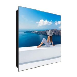  Schlüsselkasten 'Model im Urlaub' 30x30 Glas, inkl. Haken Schlüsselbrett Schlüssel-Box Design Aufbewahrung