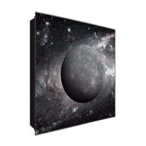  Schlüsselkasten 'Mond' 30x30 Glas, inkl. Haken Schlüsselbrett Schlüssel-Box Design Aufbewahrung