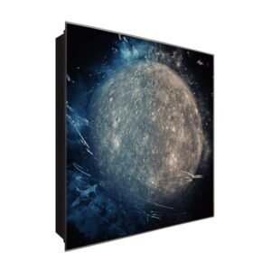  Schlüsselkasten 'Mond gepunktet' 30x30 Glas, inkl. Haken Schlüsselbrett Schlüssel-Box Design Aufbewahrung