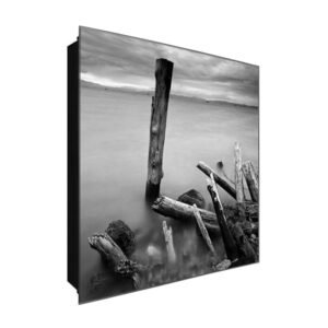  Schlüsselkasten 'Morsches Holz ' 30x30 Glas, inkl. Haken Schlüsselbrett Schlüssel-Box Design Aufbewahrung