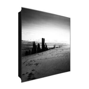  Schlüsselkasten 'Morsches Holz ' 30x30 Glas, inkl. Haken Schlüsselbrett Schlüssel-Box Design Aufbewahrung