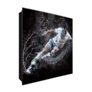  Schlüsselkasten 'Motivierter Spieler' 30x30 Glas, inkl. Haken Schlüsselbrett Schlüssel-Box Design Aufbewahrung